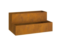 Conjunto 1 Vaso De Jardim Vidaxl Castanho Aço (100 X 60 X 45 Cm)