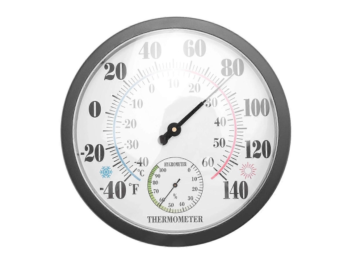Termômetro/higrômetro De 10 Polegadas Para Uso Interno E Externo, Ideal Para Pátios E Paredes. Não Necessita De Bateria.