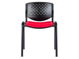 Cadeira de Visitante RIVA Prisma Vermelho e Preto (Polipropileno e Tecido)