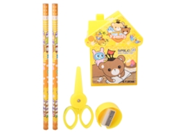 Suporte de Lápis Cute Forma Casa Amarelo Presente Infantil