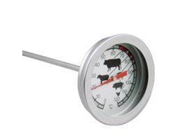 Termómetro Para Carne - Termómetro De Cozinha - Termómetro Bbq Com Sonda - Aço Inoxidável - Prateado