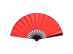 Leque de Mão Plegável de Seda e Bambu Estilo Chinês Decorativo Vermelho S/MARCA