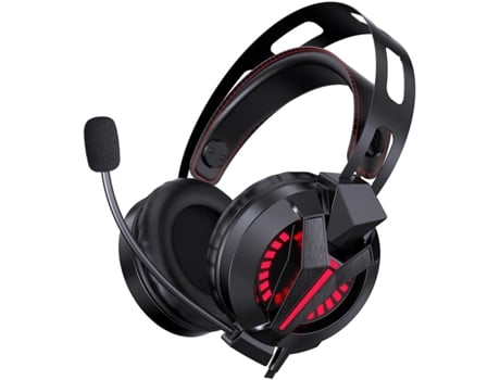 Auscultadores para Jogos Estéreo com Microfone com Fio para Pc com Microfone com Cancelamento de Ruído