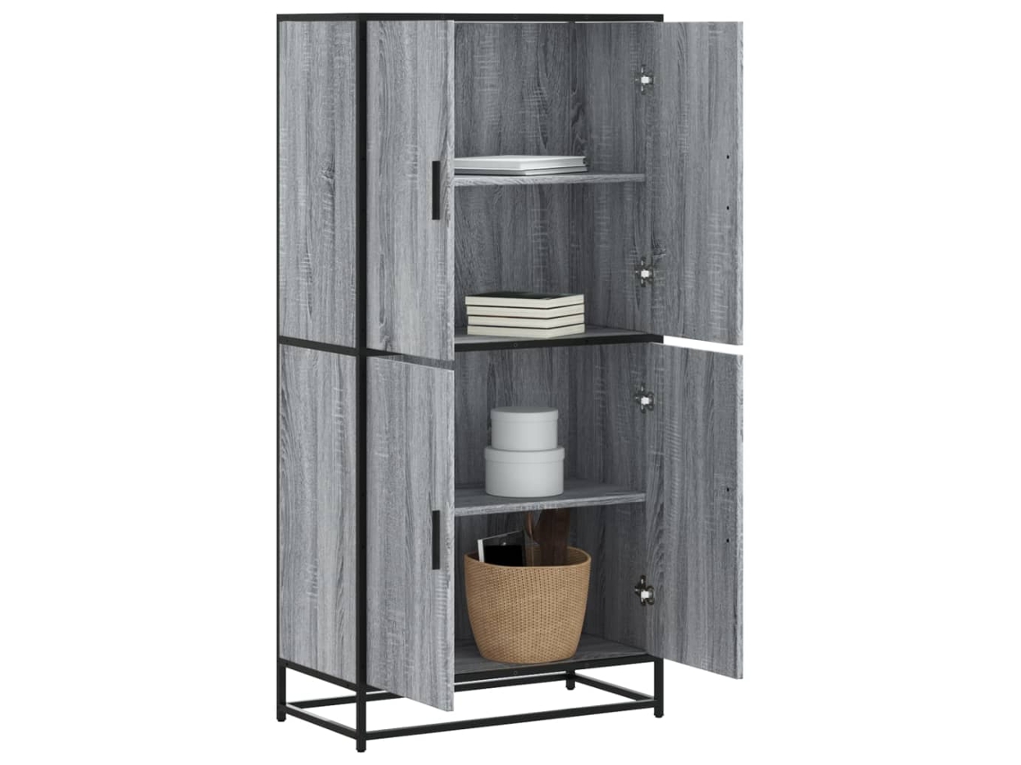 Vidaxl Armário Alto 68x35x139 Cm Derivados De Madeira Cinzento Sonoma