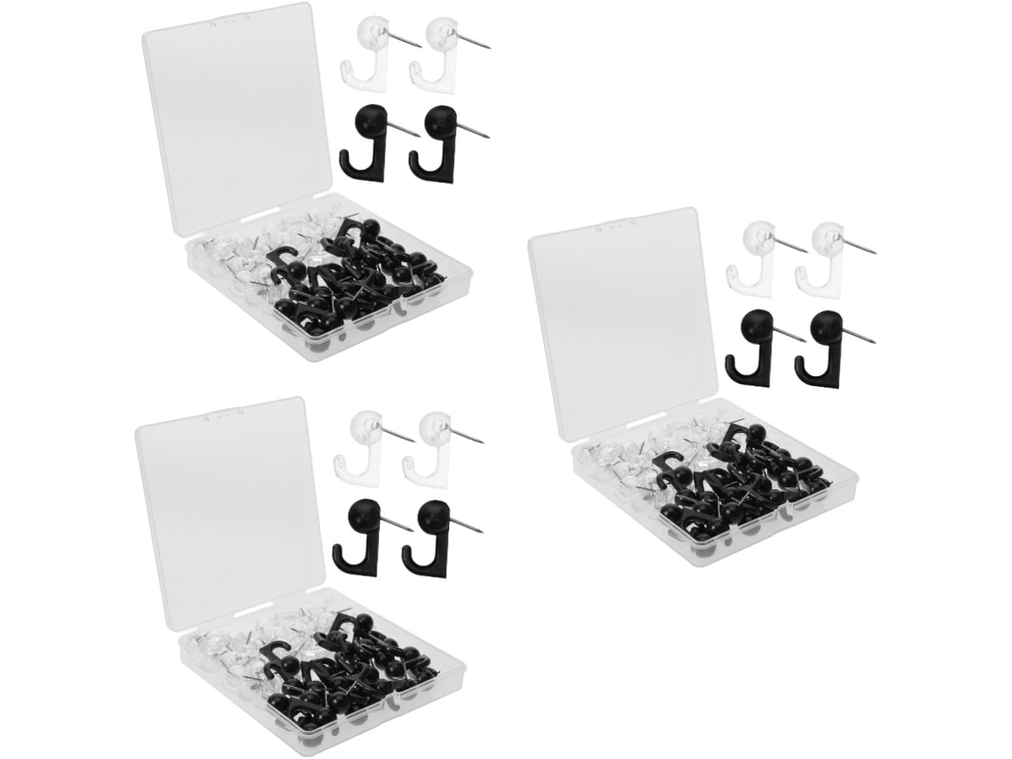Série 3 Gancho Tachinhas Redondas Para Quadro De Cortiça Elásticas