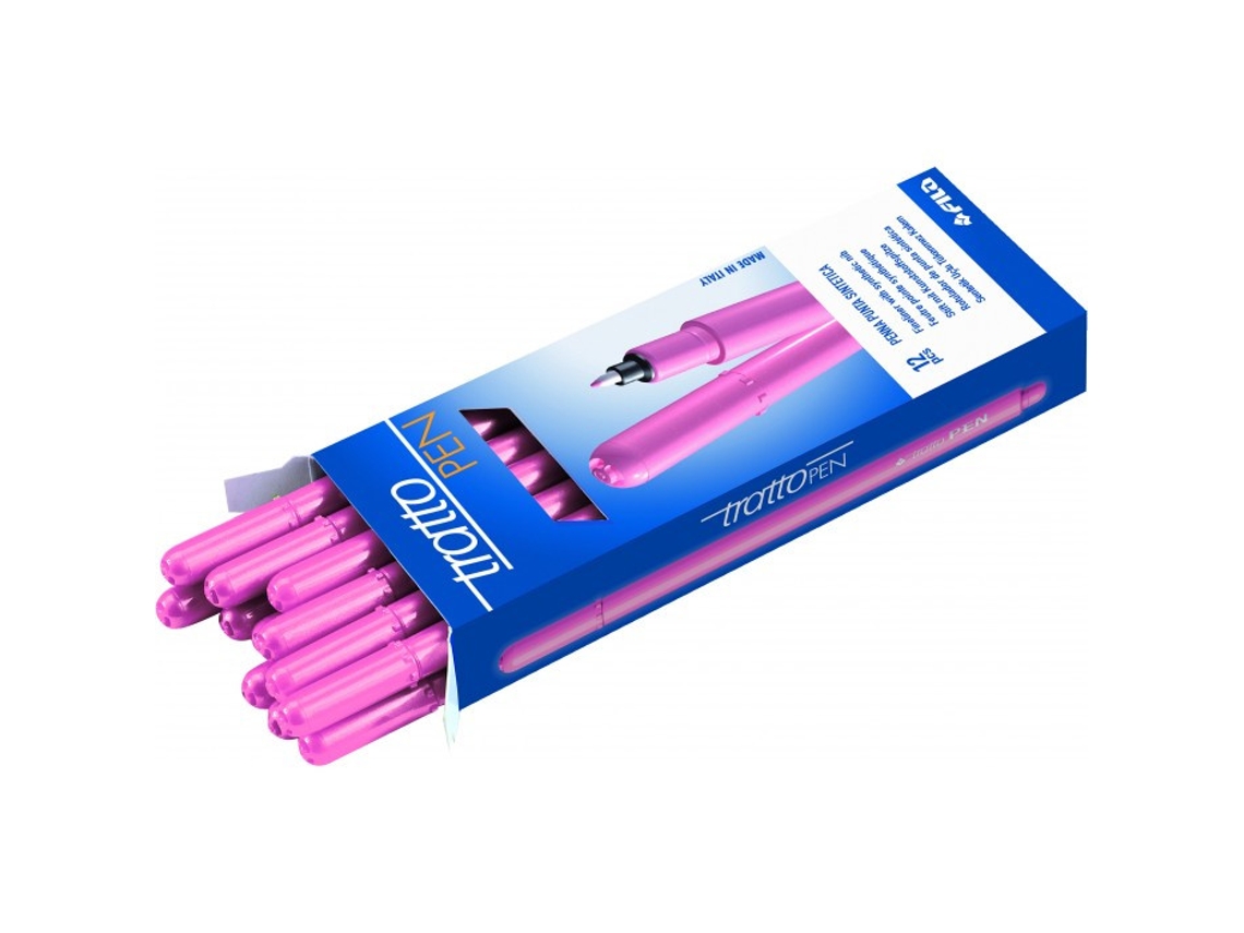 Caneta TRATTO Caneta Marcadora de Ponta Fina Rosa 12 Peças