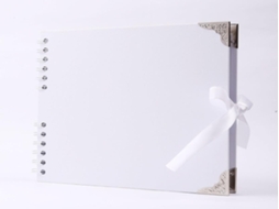 Álbum de fotos Lurelia Scrapbook, 21x21 cm, 60 páginas, Fecho Com Fita, Scrapbook, Cor Branco