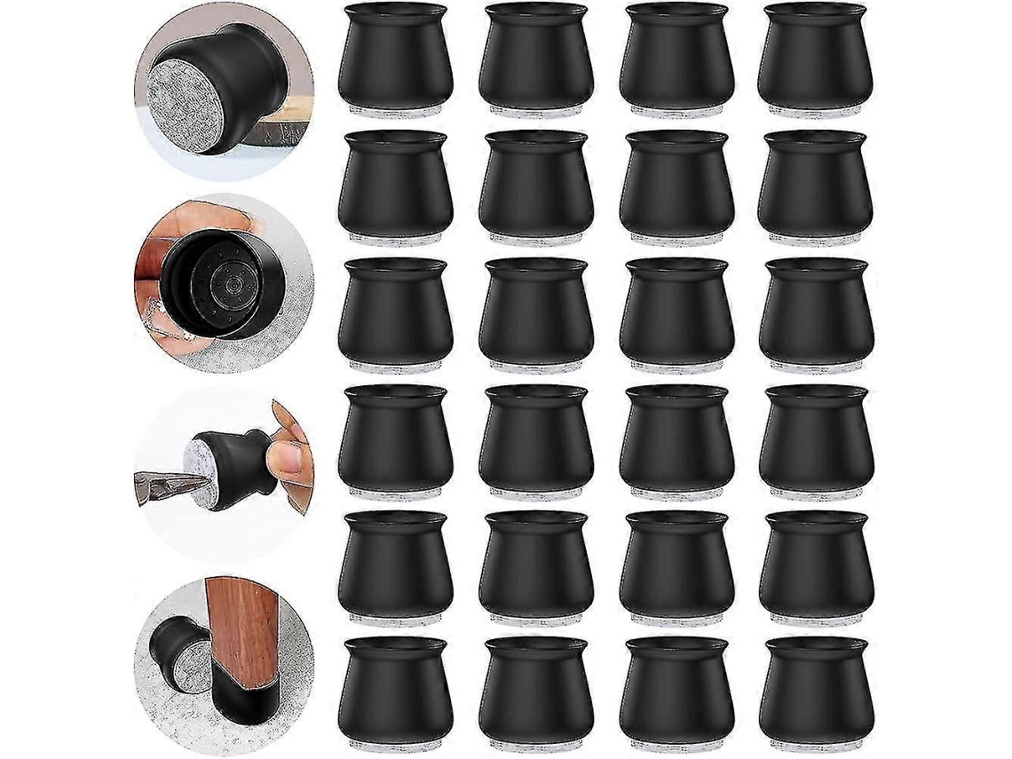 Omni protectoras de Patas de Silla, 24 Piezas para Suelos de Madera, Silicona Y Eva, Antideslizantes Y Sin Ruido