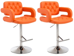 Conjunto de 2 bancos de bar Dublin laranja CLP