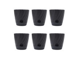Vasos de Plástico Primerox para plantas jardim varanda leve durável decoração preto S/MARCA