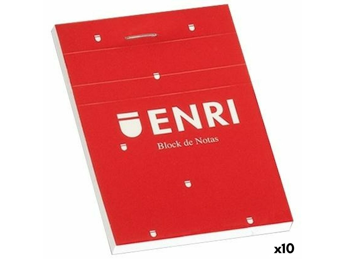 Bloco de Notas ENRI Vermelho 80 folhas