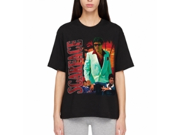 Rockinstone Scarface Movie Collage With Palm Tree Background Black Adult T-shirt Size:xxxl