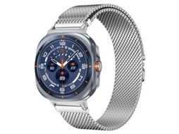 Bracelete para Samsung Galaxy Watch Ultra aço Inoxidável com Fivela de Paraquedas Milanês Prata XIAOMOYU (47mm)