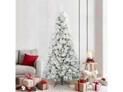 Vidaxl Árvore De Natal Articulada Artificial Branco 210 Cm Pe E Pvc