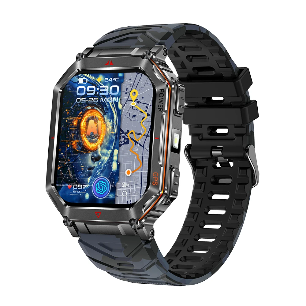 Relógio Inteligente Gps , Tela Hd de 2,01 Polegadas, com Bússola. MDUG (camuflagem Azul)