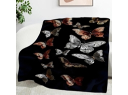 Manta Borboleta Inseto 220x240 Cm Multifuncional Macia e Aconchegante em Flanela para Cama Escritório Cochilo
