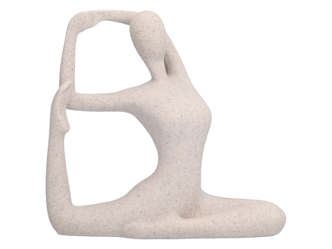 Estátua de pose de yoga em Resina Sandstone decorativa para casa e escritório | S/MARCA