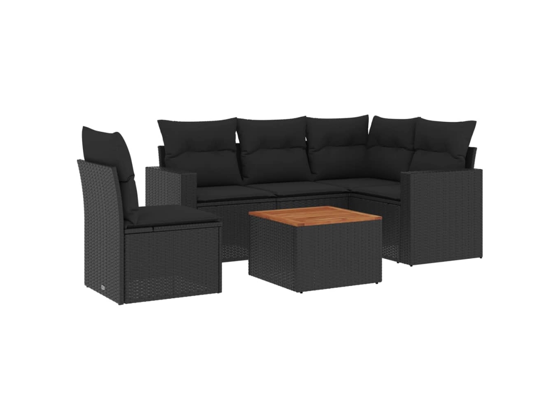 Garden Sofa Set, Garden Sofa Sets Vidaxl Preto Rattan / Vime (n/a)