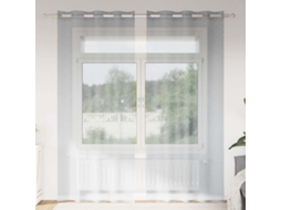 Vidaxl Cortina De Voile 2 Unid. Cinza Escuro 225 X 140 Cm Poliéster