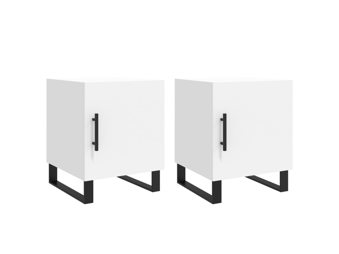 Bedside Cabinet, Bedside Cabinets Vidaxl Branco Madeira Processada (n/a)