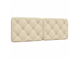 Vidaxl Almofadão De Cabeceira 140 Cm Tecido Creme
