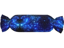 Almofada Cilíndrica Formato de Doce com Estampa Estrelas da Galáxia 100 % Poliéster Ideal para Viagens, Casa