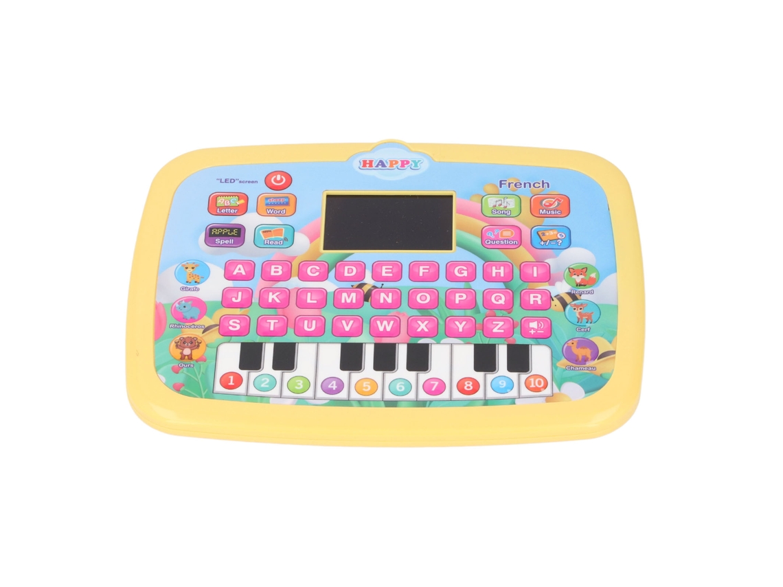 Ats máquina de Aprendizaje de Francés com Tela Led Brinquedo Educacional para Educação Infantil Interativo Tablet Leitor para Crianças Amarelo