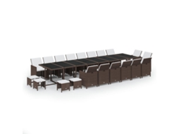 Garden Dining Set, Garden Dining Sets Vidaxl Marrom Rattan / Vime (n/a)