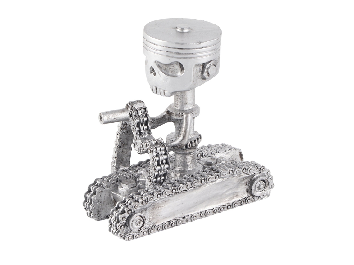 Escultura de Metal de Lixo Homem Pistão S/MARCA
