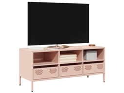 Vidaxl Móvel de Tv 101,5x39x43,5 Cm Aço Laminado a Frio Rosa