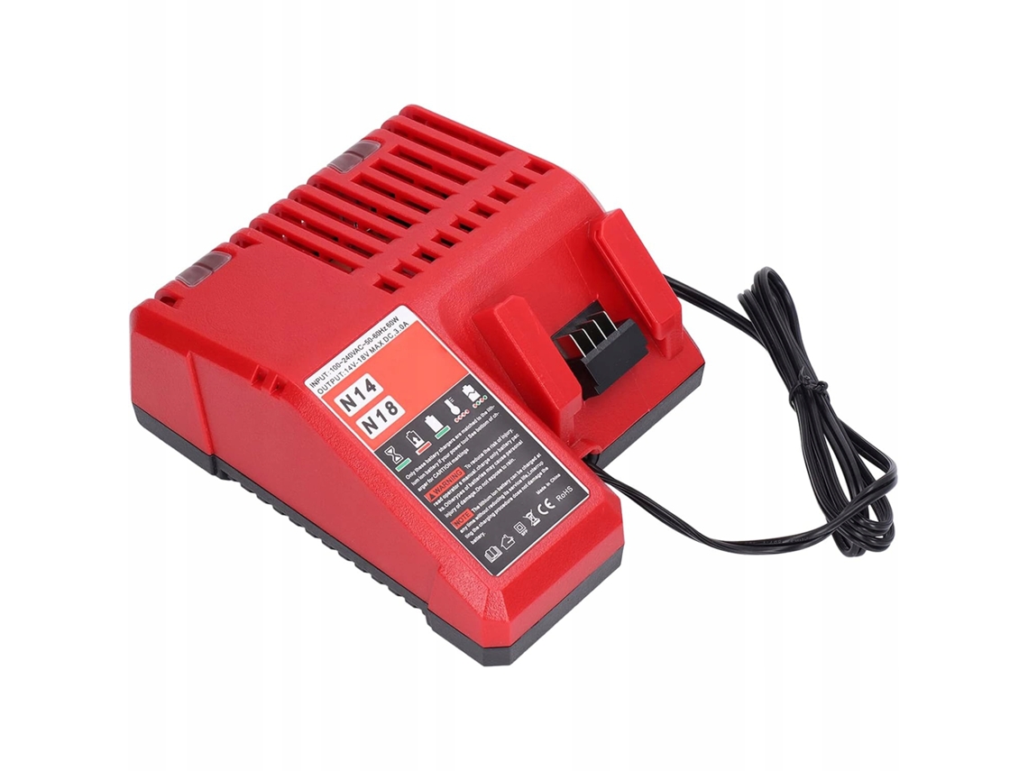 Carregador De Substituição Voltplus M12-18fc – 12v-18v 3a | Liderado | Compatível Com Milwaukee M14, M18