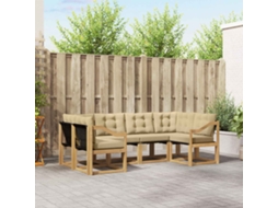 Vidaxl Conjunto De Sofás Para Exterior 6 Pcs Branco E Bege