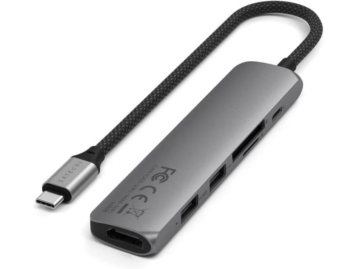 Hub SATECHI Usb-C Slim Multiportas (6 em 1