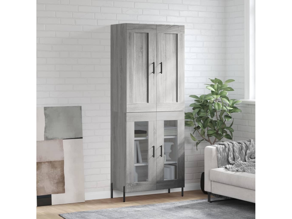 Armario alto 69,5x34x180 cm Derivados de madera Gris Sonoma