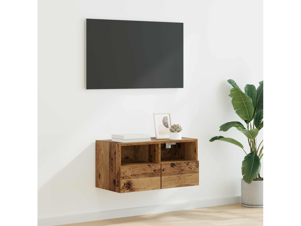 Vidaxl Armário De Tv De Parede 60 X 30 X 30 Cm Madeira Antiga