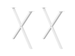 Vidaxl Pés Para Mesa De Jantar Em Formato De X, 2 Peças, Branco, 90x (72-73) Cm, Aço