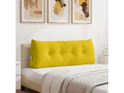 Vidaxl Travesseiro Para Costas Amarelo 120 X 24 X 50 Cm Veludo