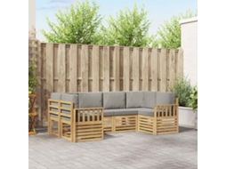 Vidaxl Conjunto De Sofás Para Exterior 5 Unid. Branco E Cinza Claro