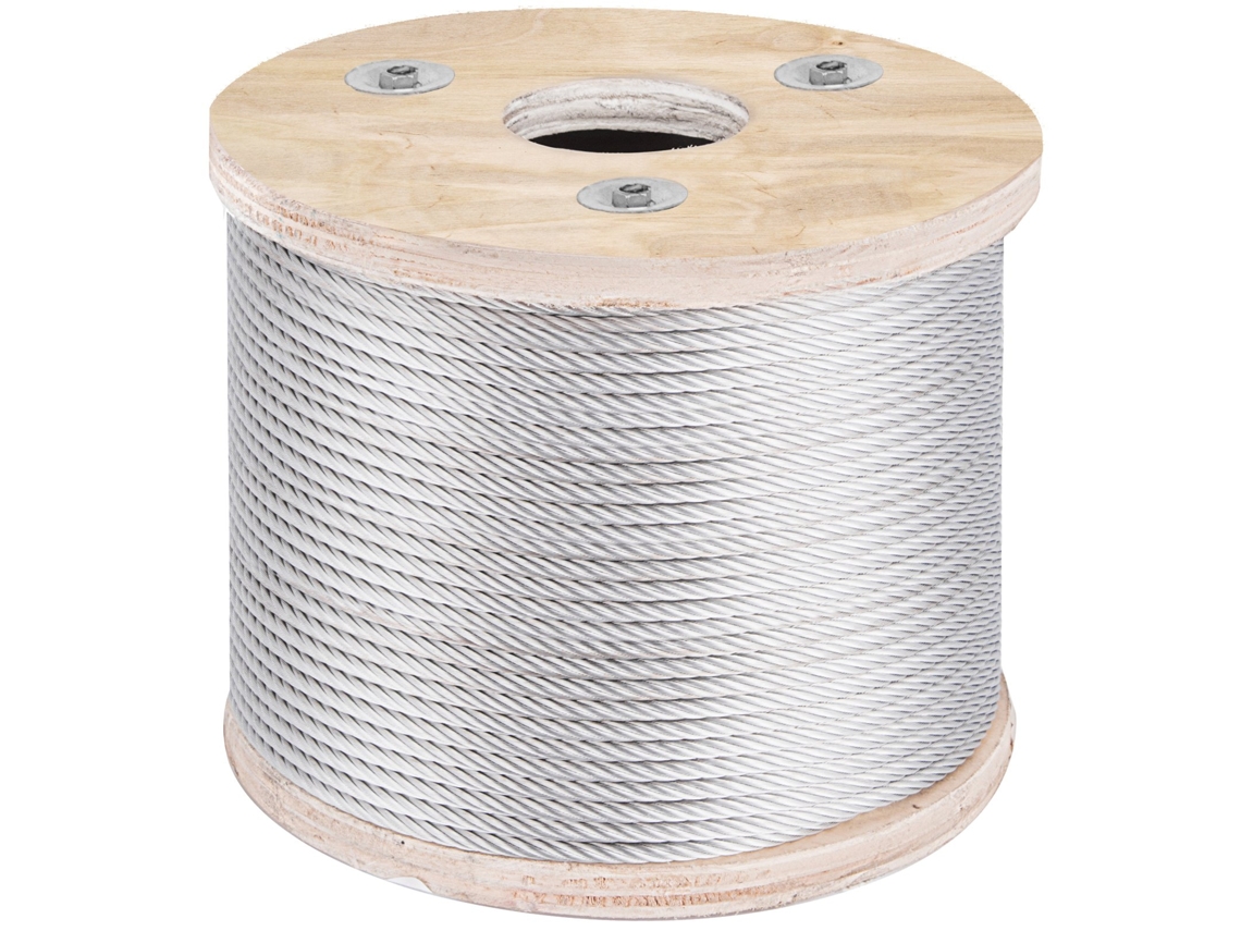 Cabo de Aço VEVOR Substituição Do Cabo Do Guincho em Aço Inoxidável 4 8 Mm X 76 M Núcleo de 7X19 Fios