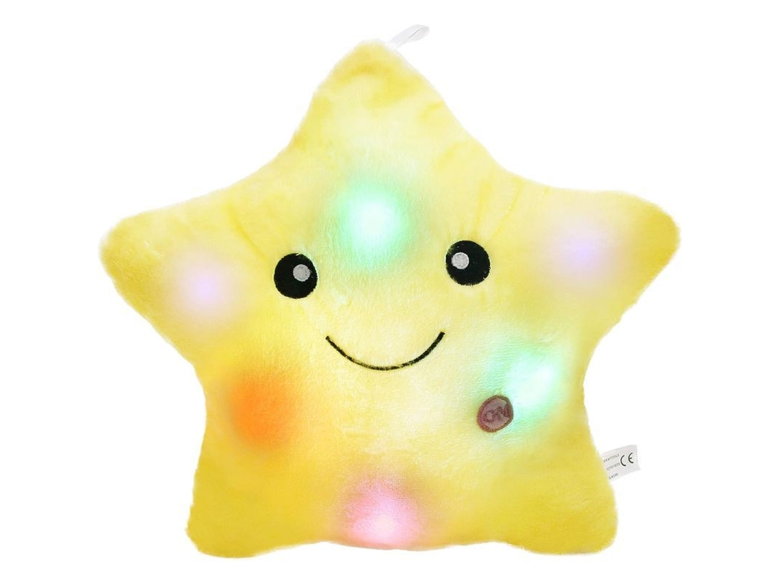 2026 almohada de Peluche Estrella Brillante Led Con Luz Nocturna Color Amarillo