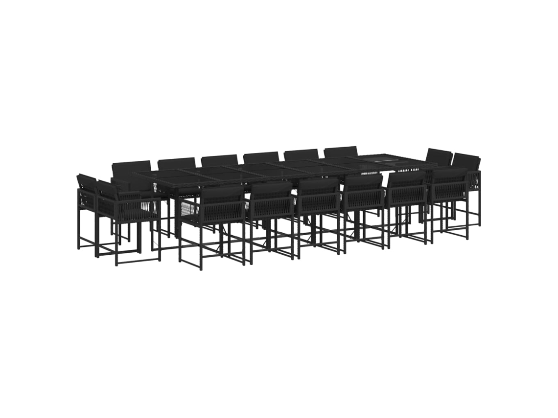 Garden Dining Set, Garden Dining Sets Vidaxl Preto Rattan / Vime (n/a)