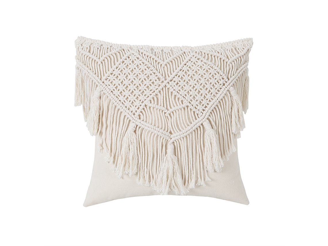 Pacote de 2 Capas de Almofada em Macramê Capa de Almofada Decorativa Boho de 45 X 45 Cm