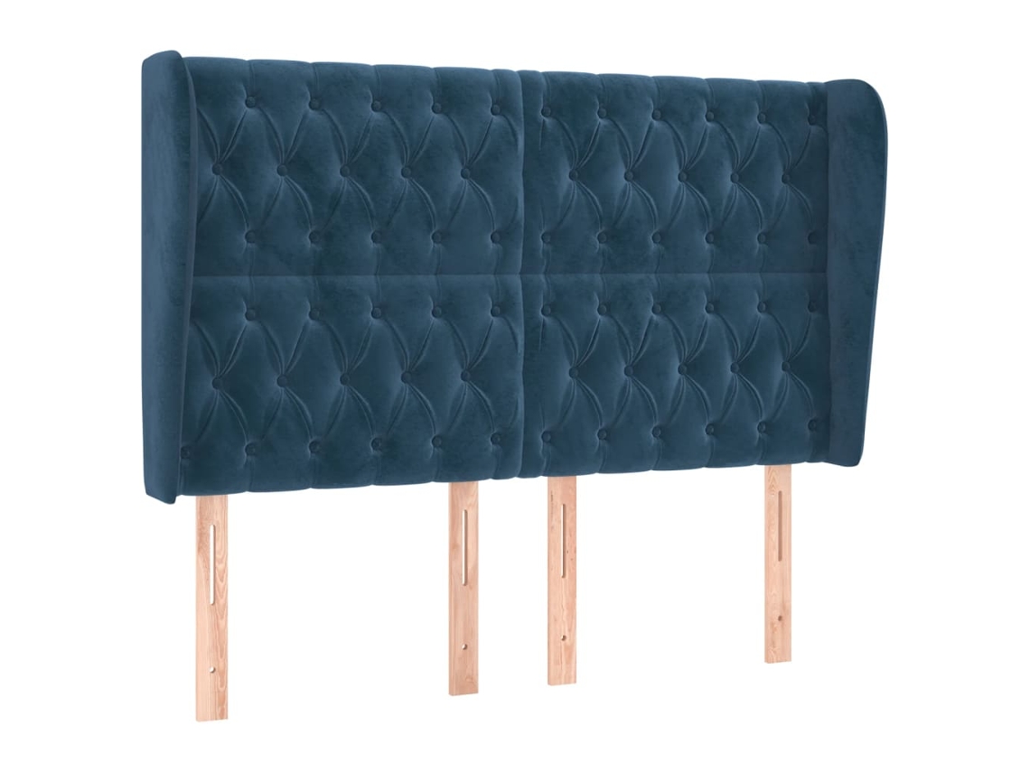 Cabeceira de Cama com Abas Veludo Azul Escuro MAISON EXCLUSIVE 163x23x118 cm