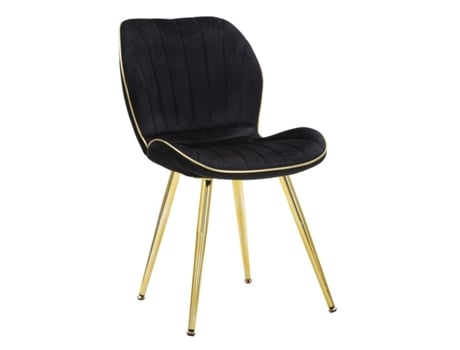 Cadeira Espaço Paris Preto/Dourado Conjunto 2 Pcs Cm 46X58X77 MAURO FERRETTI