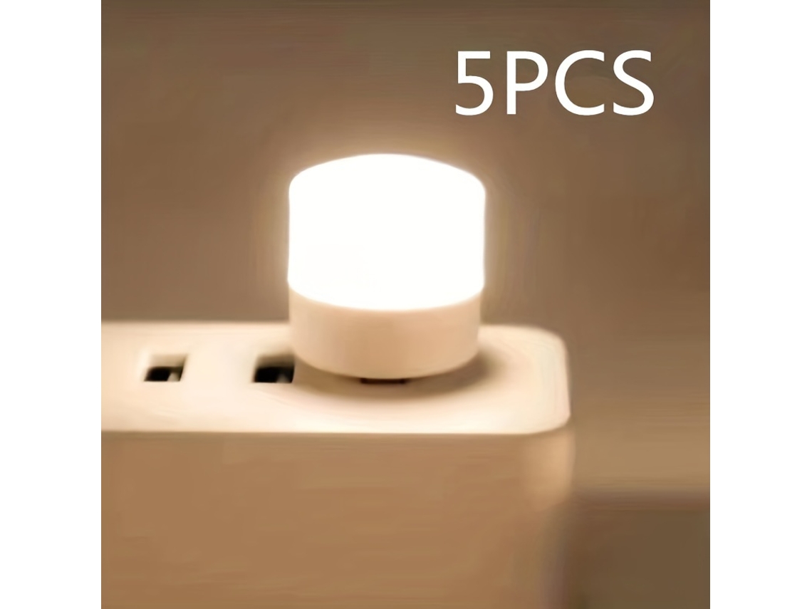 Conjunto De 5 Miniluzes Noturnas Usb Recarregáveis Portáteis Com Luz Suavíssima E Led Que Protege Os Olhos Para Alojamentos Estudantis Co...