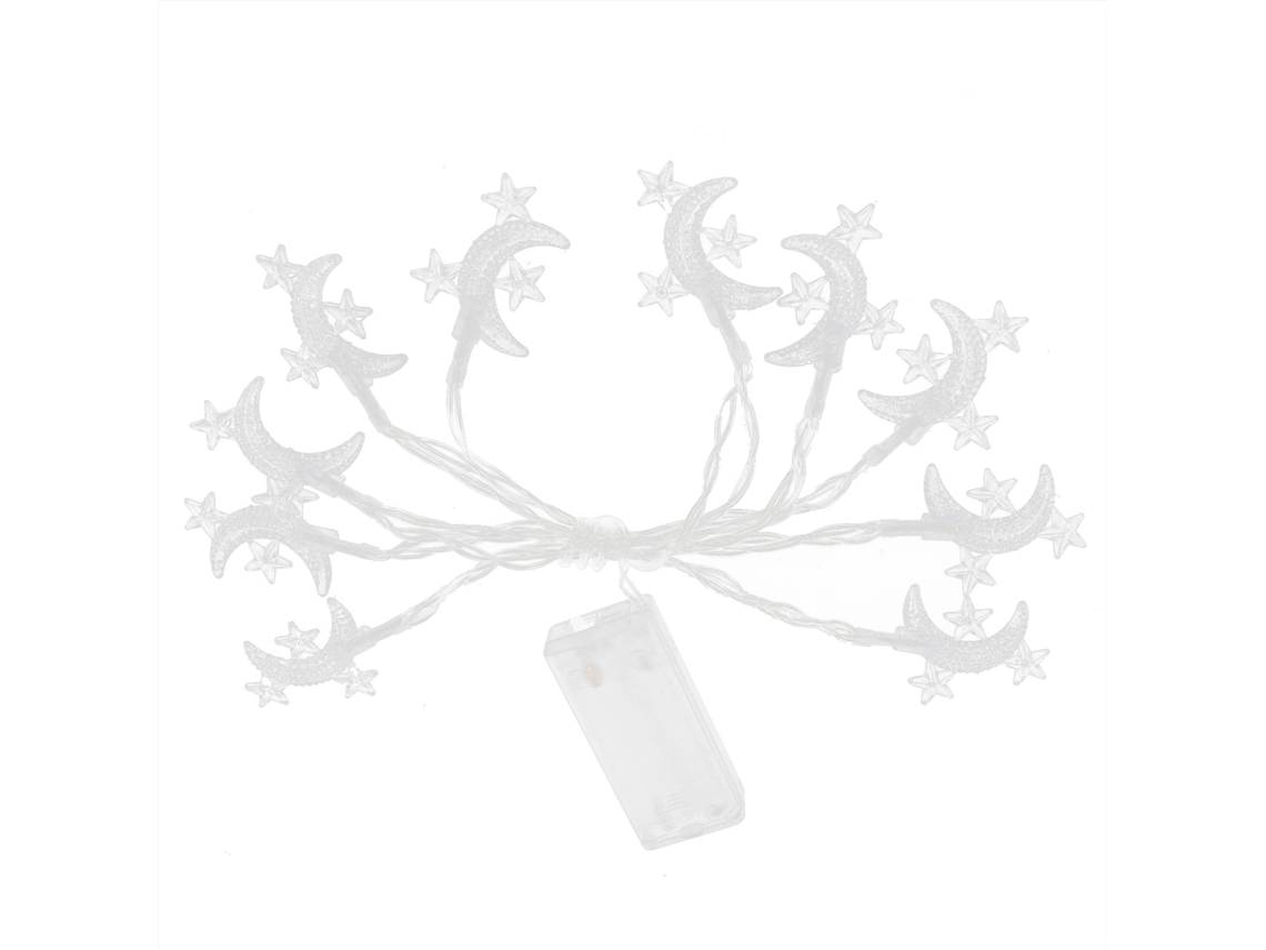 2026 3 Peças Cordo de Luzes Led 10led Pendurado Lua Estrela Decoração Casa Jardim Pátio Lâmpada