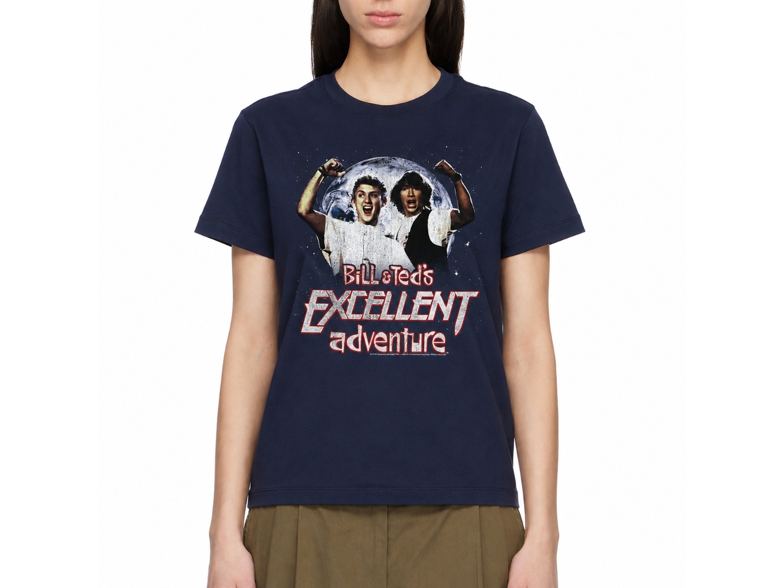 Rockinstone Bill And Ted Excellent Navy Adult T-shirt Size:m