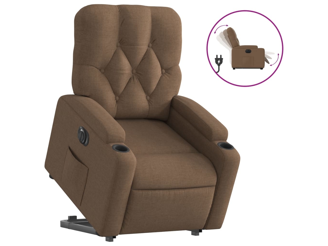 Electric Stand Up Recliner Chair, Electric Stand Up Recliner Chairs Vidaxl Marrom Tecido