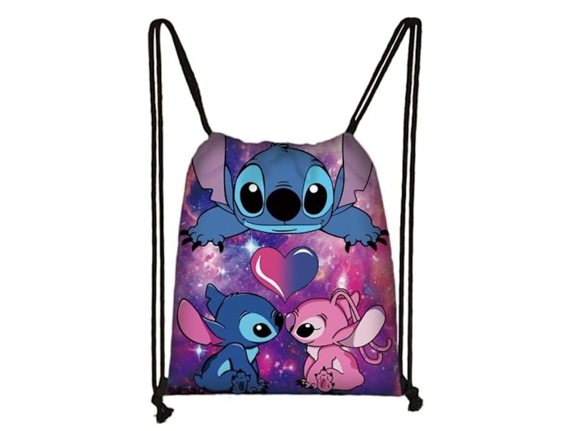 Mochila Esportiva Infantil Lilo e Stitch para Meninos Meninas, com Cordão, para Escola, Ginástica e Natação 3 32x38cm BRILVIBERA