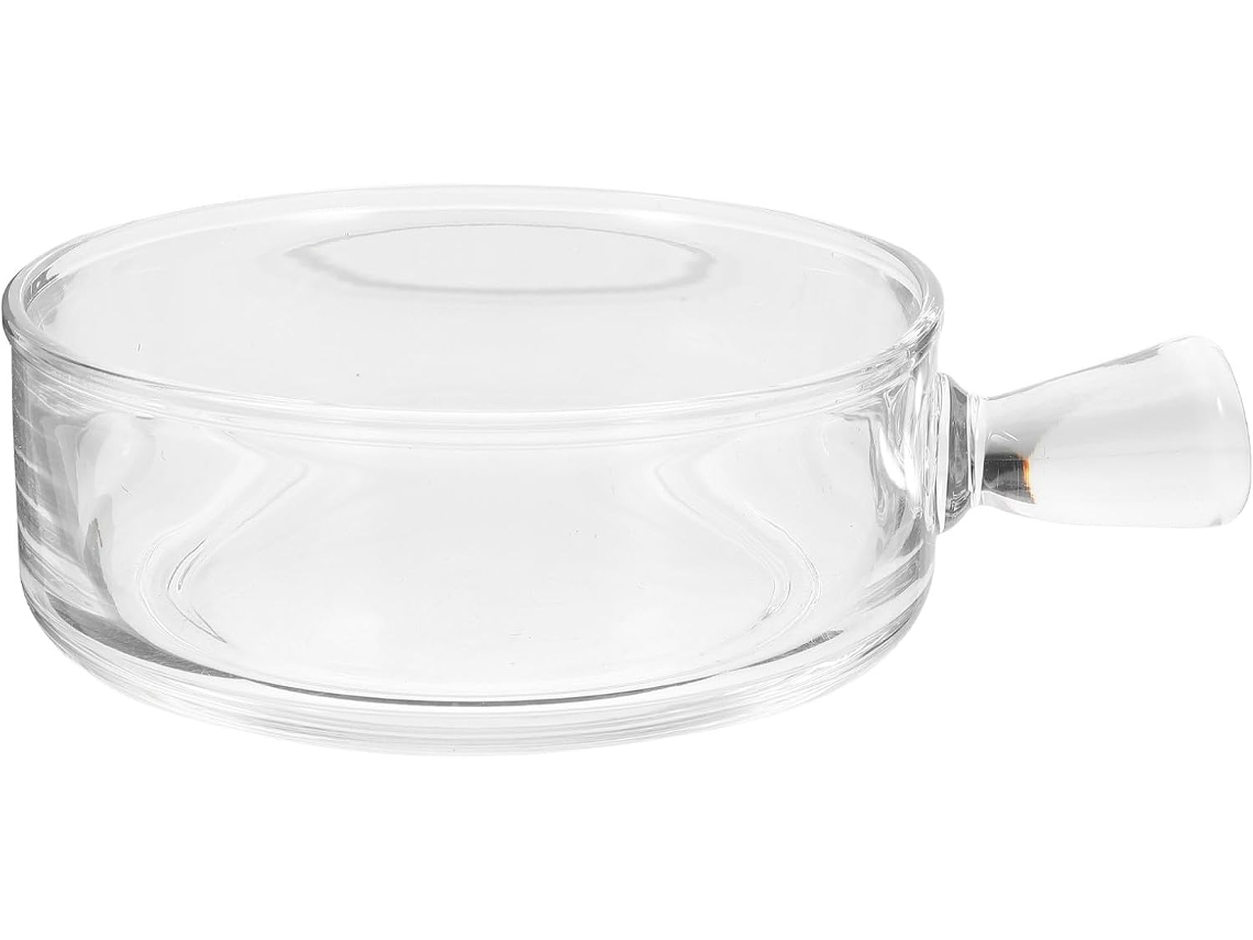 Saladeira De Vidro De 755 Ml Com Alça, Fácil De Limpar E Manter.